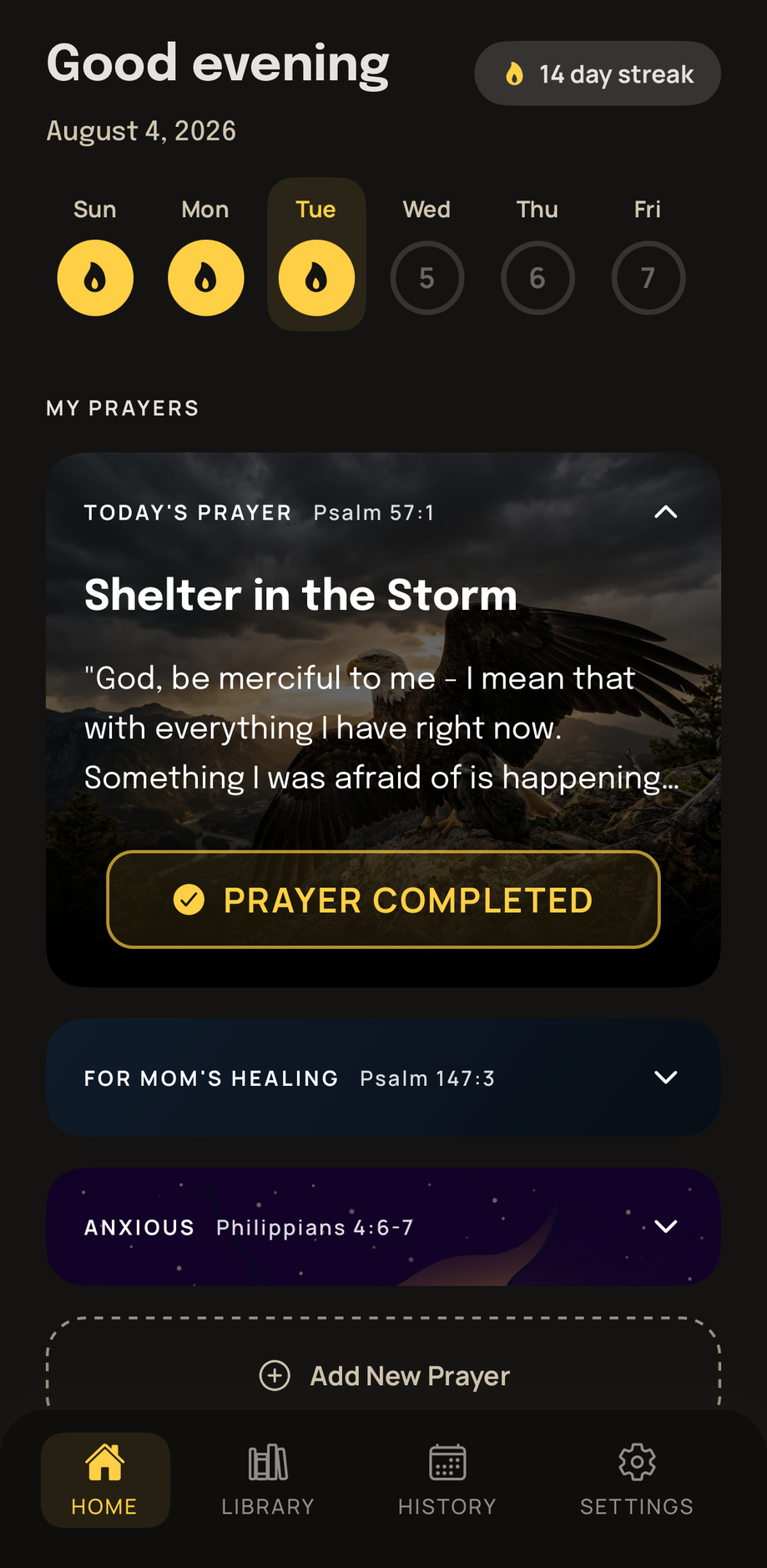 Prayer Streak App Screenshot